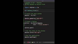 Python Tkinter Window Close button #pythontricks #programming