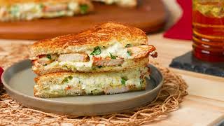 Chicken and Spinach Artichoke Grilled Cheese