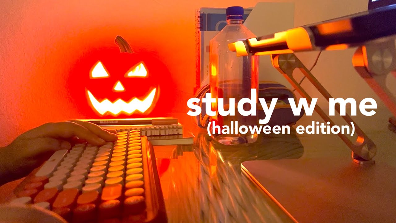study with me 🎃✨ keyboard typing asmr (logitech pop keys) | 30 min real time, no music