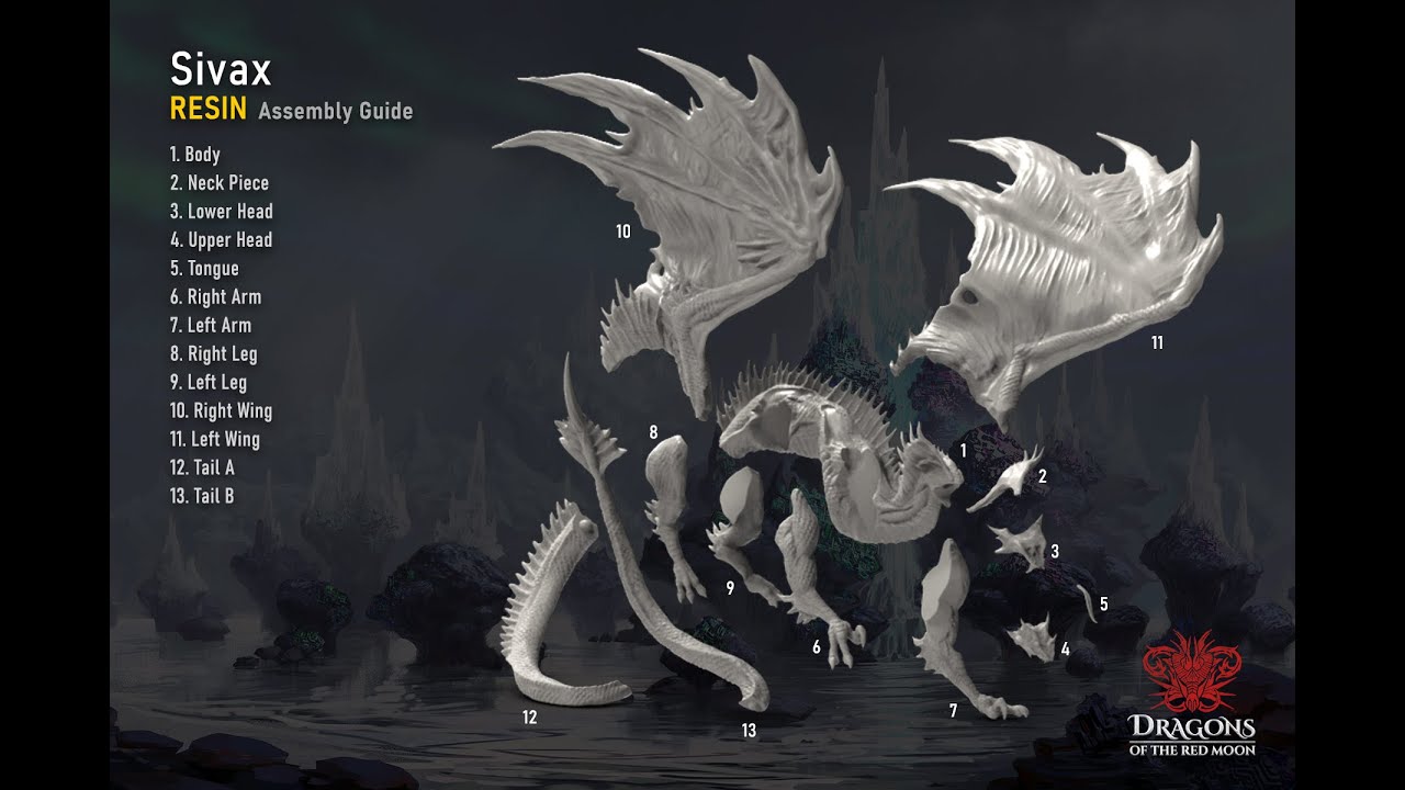 Sivax RESIN Assembly - Dragons of the Red Moon