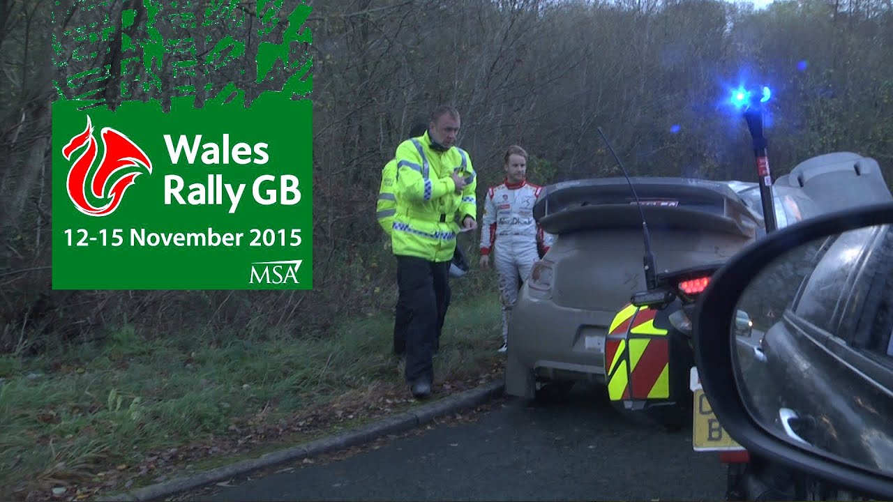 Wales rally GB 2015. Ostberg stopped by police
