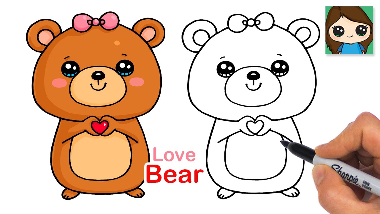 How to Draw a Love Bear ❤️ Cute Valentine Art