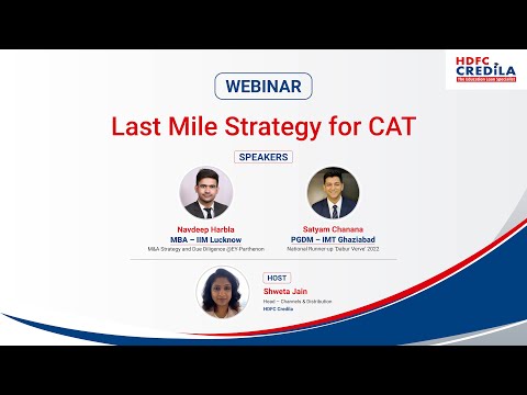 #HDFCCredila | Webinar | How to bell the CAT - Last mile strategy for CAT