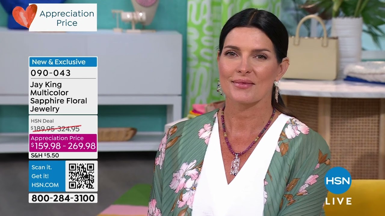 Jay King Sterling Silver Multicolor Sapphire Floral Pend...