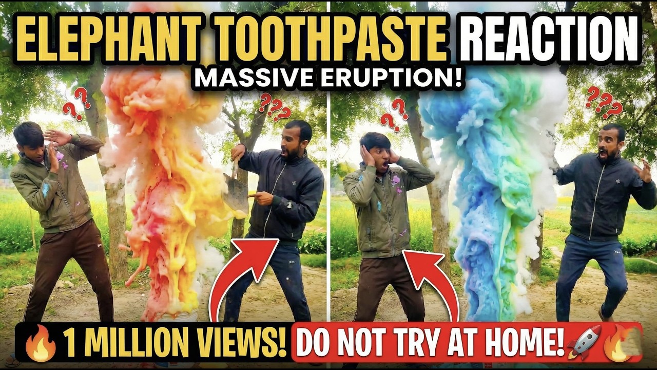Colorful Elephant Toothpaste Gone CRAZY! 🌈 हमारा Reaction देखने लायक है!