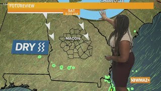 Cold front moves in Friday morning bringing low humidity