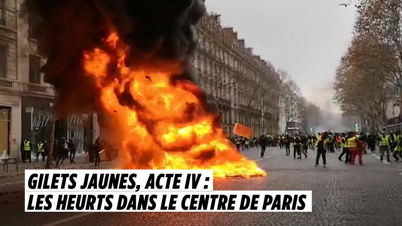 Gilets jaunes, acte IV : les images des heurts au centre de Paris