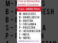 Easy Trick to Remember SAARC Countries