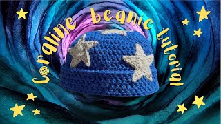 Crochet Coraline Inspired Beanie Tutorial 