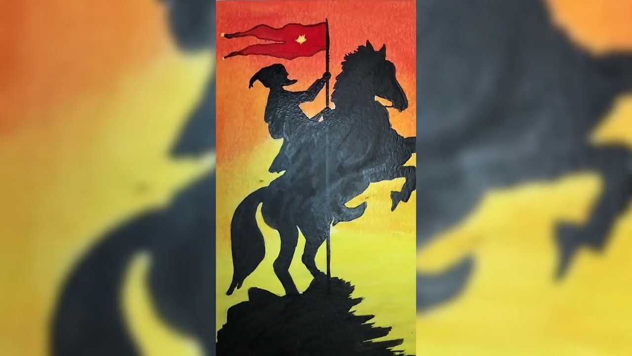 Chhatrapati Shivaji Maharaj Drawing 🚩🔥 #art #drawing #oilpasteldrawing #diy #shivajimaharaj