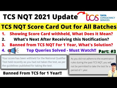 ?TCS NQT Score Card Out & in Withheld Results, Banned from TCS NQT For 1 Year, What's the Solution?