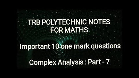 TRB POLYTECHNIC NOTES FOR MATHS : One mark questions