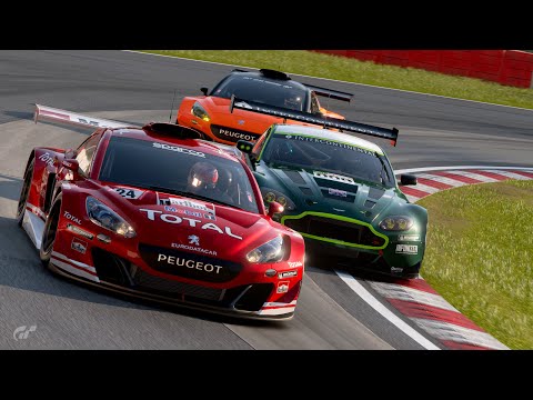 Utilising the V12 engine and the V10 engine at Deep Forest (Gran Turismo 7)
