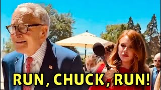 Schumer RAN AWAY from Reporter WITHOUT answering a SINGLE QUESTION