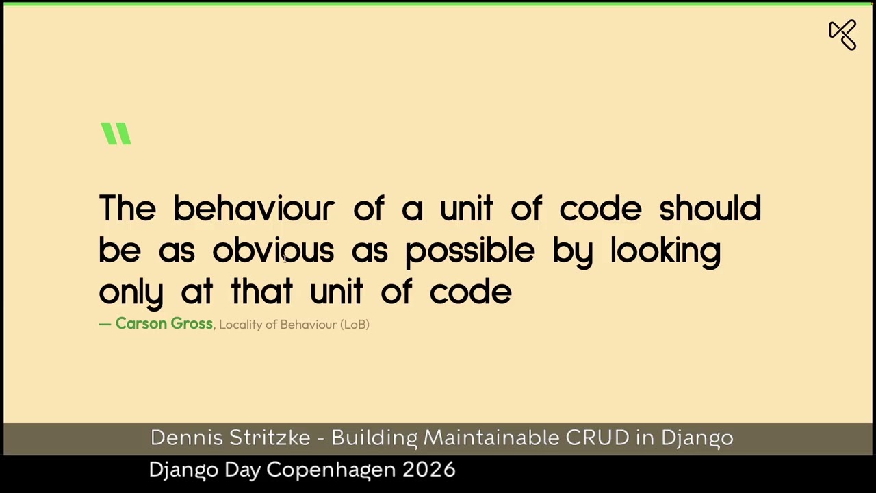 Thumbnail for video: Dennis Stritzke - Building Maintainable CRUD in Django