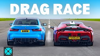 Ferrari v Tuned BMW 1/4-MILE RACE