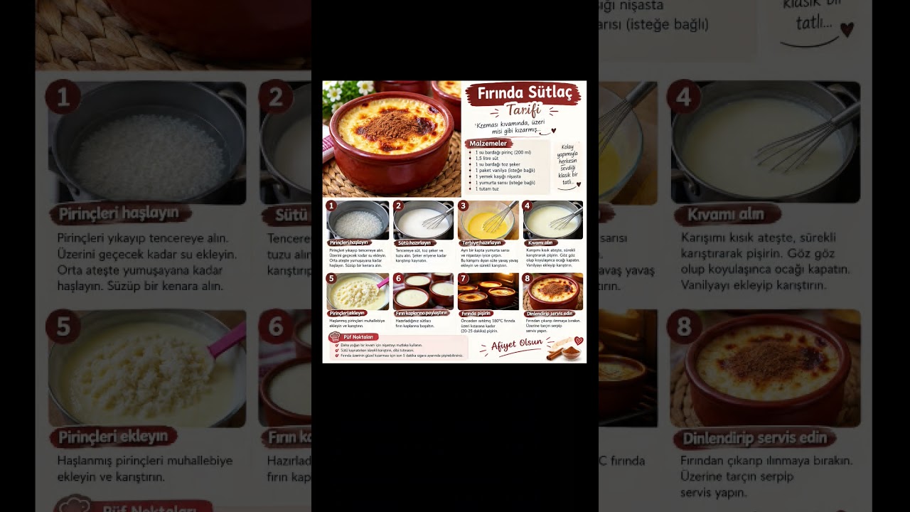 Fırında sütlaç tarifi #aboneolmayiunutmayin #öneçıkarbeni #youtubeshorts