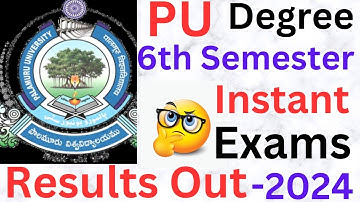PU Degree 6th Semester Instant Exams Results Out-2024 || Link 🔗🔗 In Description  @ismartedu4u177