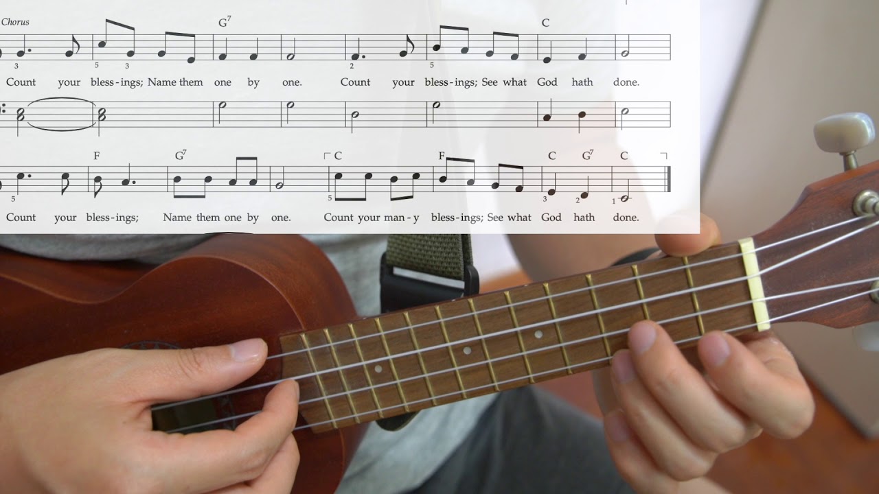 Count Your Blessings Ukulele Tutorial Play Along Sing Along YouTube