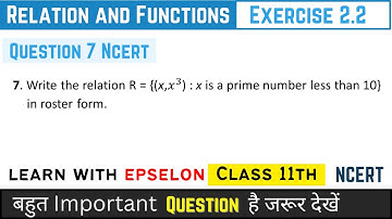 Class 11th Maths | Exercise 2.2 Q7 | Chapter 2 Relation and Functions | NCERT Solution 2024