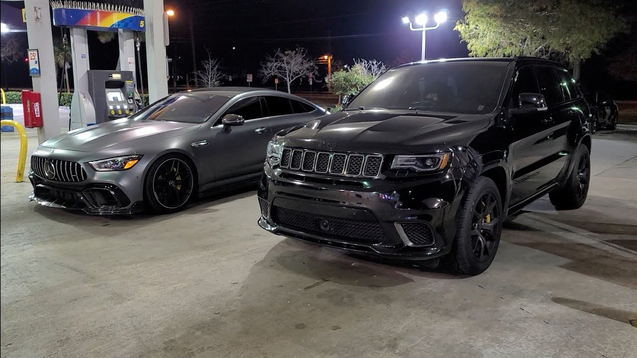 2021 Mercedes GT63 S AMG Bolt Ons 93 vs 2018 Jeep Trackhawk Bolt Ons 93