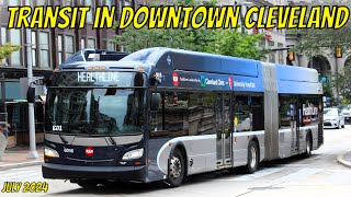 Transit in Downtown Cleveland (July 2024)