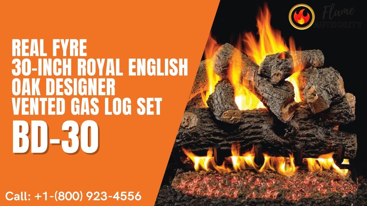 Real Fyre 30-inch Royal English Oak Designer Vented Gas Log Set - BD-30