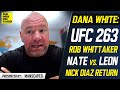 UFC 263: Dana White Responds to Francis Ngannou, Unsure About Adesanya Moving Back Up to 205