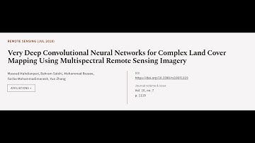 Very Deep Convolutional Neural Networks for Complex Land Cover Mapping Using Multispe... | RTCL.TV