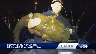 Beaver County man catches 64-pound catfish on Ohio River