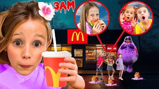Don't Order EVIL Like Nastya, Grimace Shake, EVIL Diana &amp; Roma SHOW Happy Meals from McDonald's 3AM!