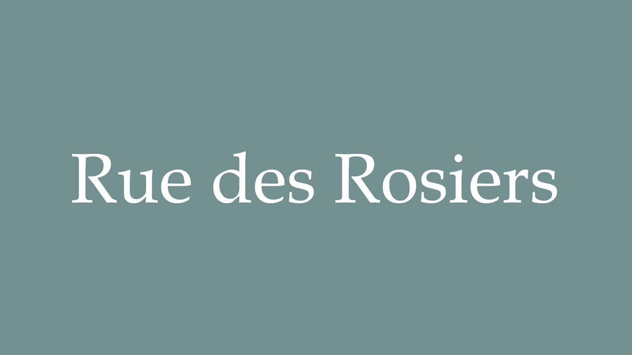How to Pronounce ''Rue des Rosiers'' Correctly in French YouTube