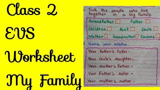 class 2 evs worksheet my family types of families yt youth adda youtube