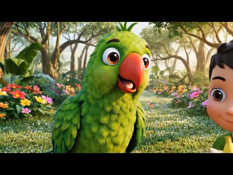 मैं तोता मैं तोता | Mitthu Mitthu Kids Song | Cute Parrot Cartoon ...