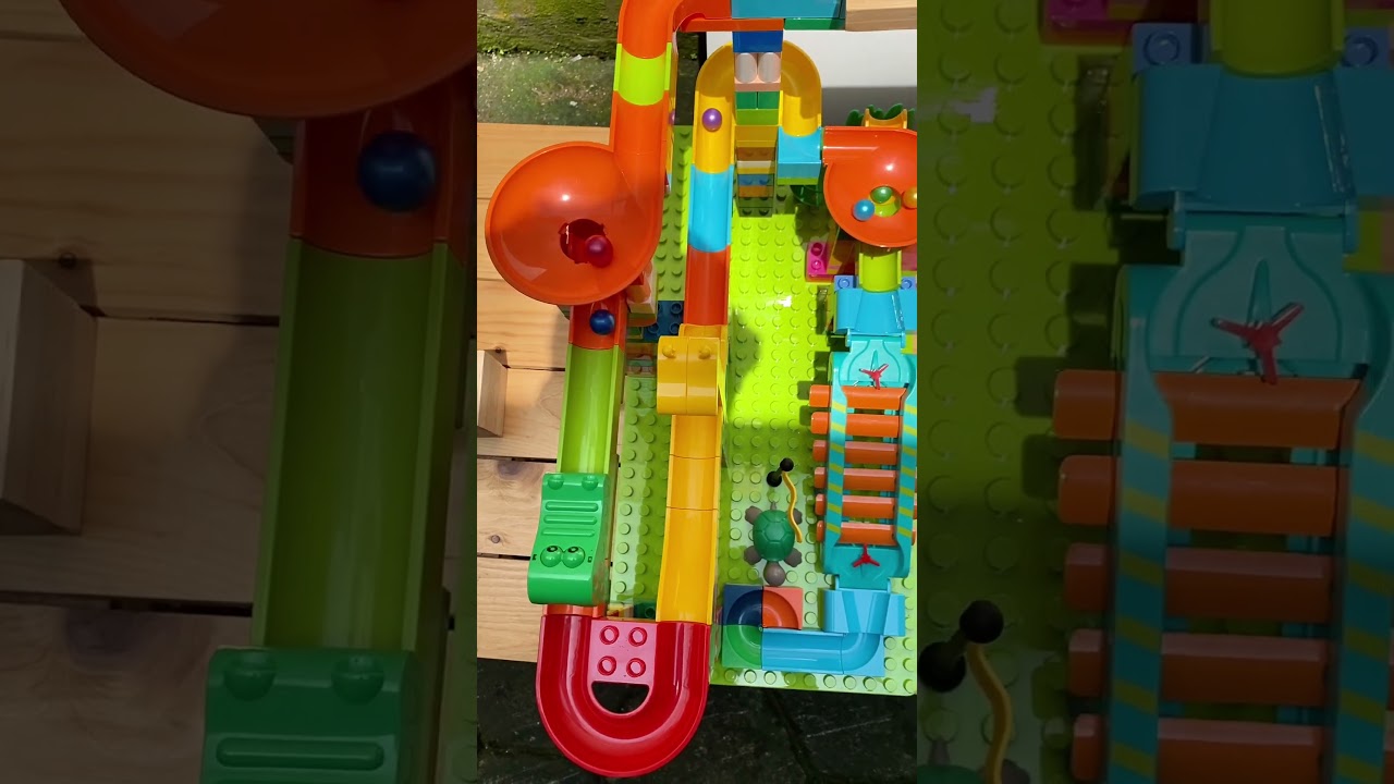 Marble run race ASMR Xylopone Colorfull track #asmr #marblesrace #marblerun