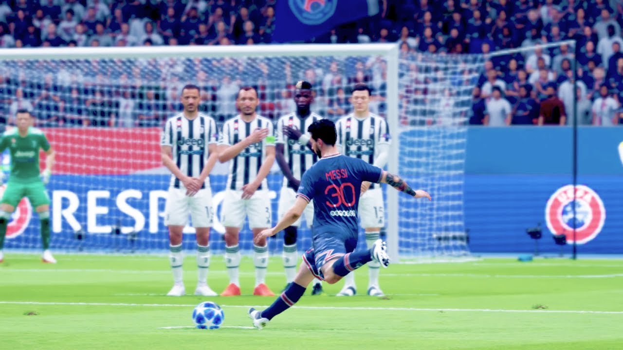 Paris Saint Germain vs Juventus Ft. Messi Free Kick Champions League