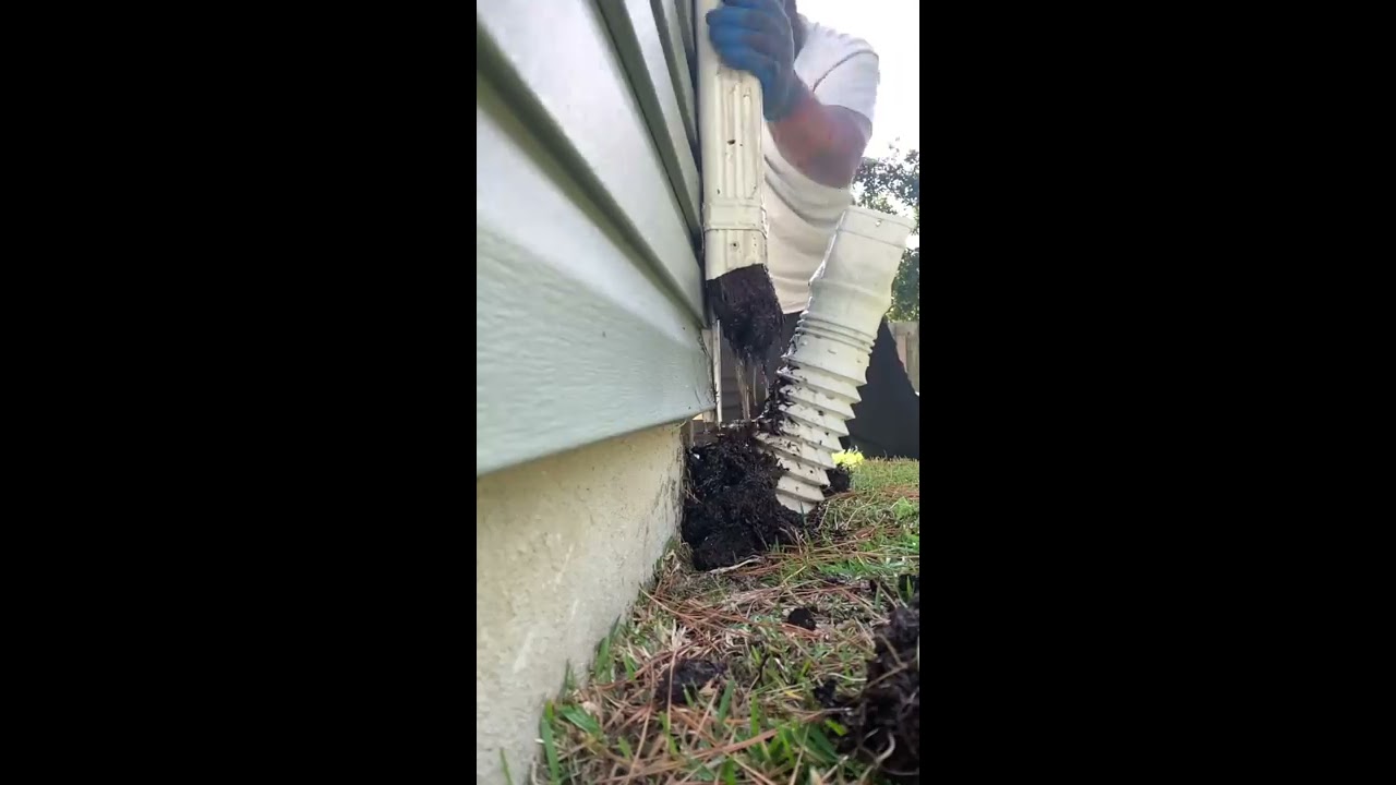 Cleaning Out Some Of The Most Clogged Downspouts YouTube