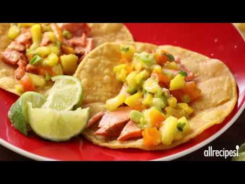Blackened Salmon Tacos with Chunky Mango Avocado Salsa | Dinner Recipes | Allrecipes.com