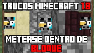 TRUCOS DE MINECRAFT | SER 100% INVISIBLE PVP | DENTRO DE BLOQUE