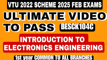 Introduction to Electronics Engineering passing Package, Fixed super important questions, VTU 2025