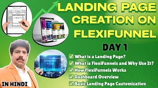 Landing Page Design for Beginners | FlexiFunnels Full Tutorial in Hindi | Landing Page | Day 1 |
