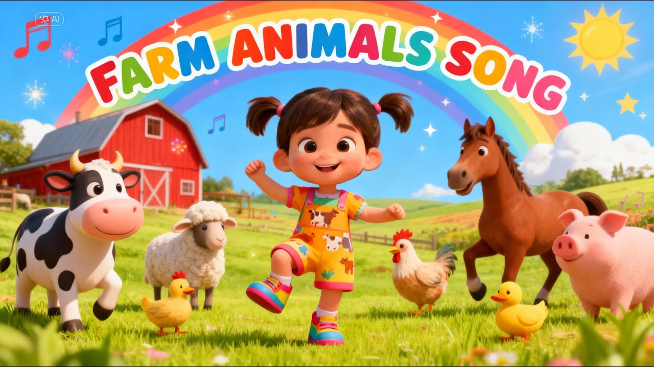 Farm Animals Song 🐮🐔🐑 | Learn Animals & Sounds for Kids | Discover with Güneş