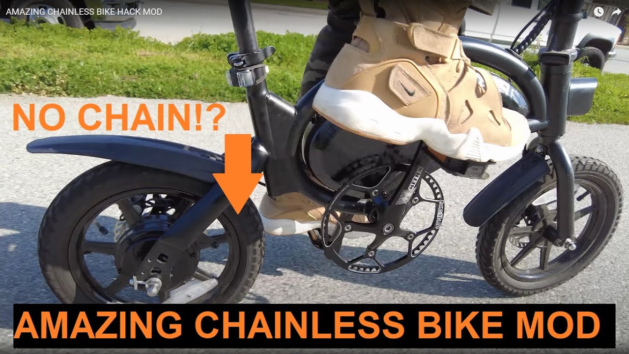 DIY CHAINLESS DRIVE BIKE HACK MOD YouTube