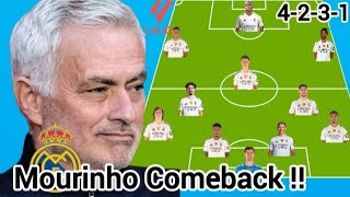 José Mourinho Comeback Real Madrid Potential 4-2-3-1 Line Up Under Mourinho Season 20262027