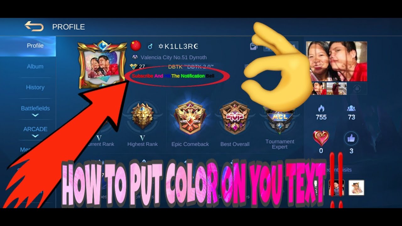 Mobile Legends Color Code Put some colors in your text (tutorial) |mobile legends - YouTube