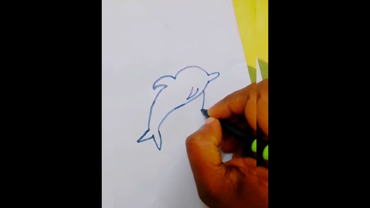 dolphin 🐬🐬🐋 easy drawing-67