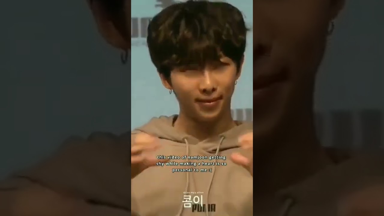 namjoon getting shy while making heart 🥺