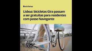 Lisboa: bicicletas Gira passam a ser gratuitas para residentes com passe Navegante #shorts
