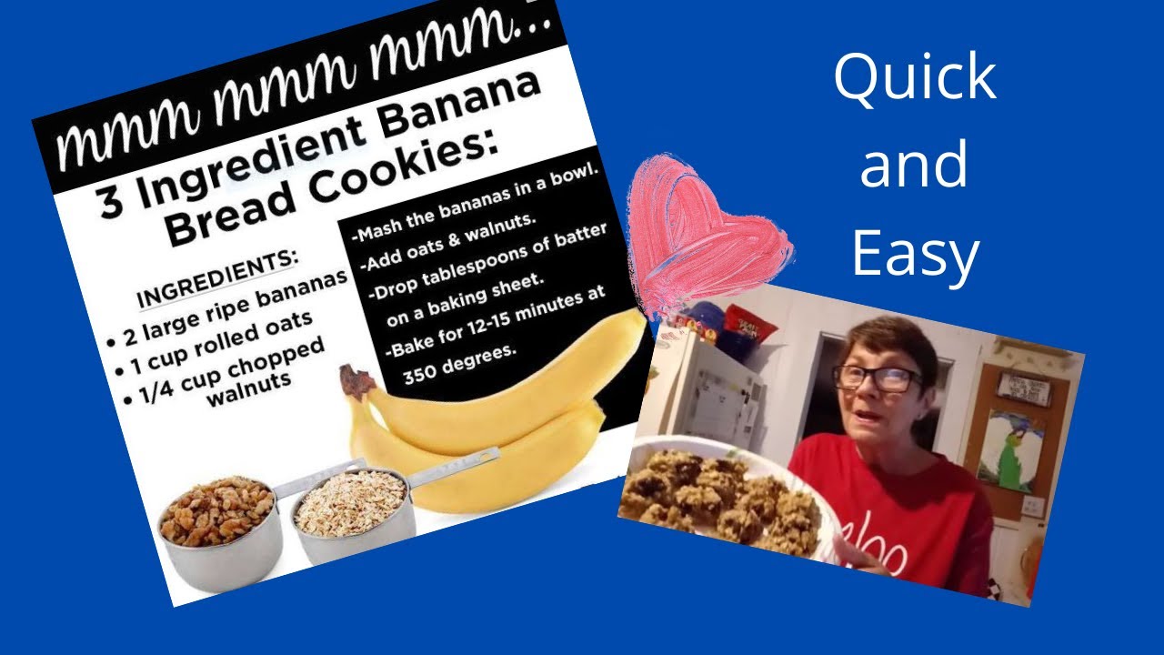 Banana Bread Cookies / 3 Ingredients YouTube