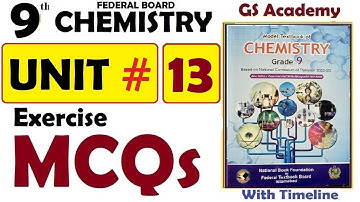 EXERCISE MCQS, UNIT 13, Organic Chemistry, 9TH CHEMISTRY, FEDERAL BOARD, FBISE, NEW COURSE